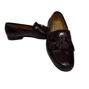 Johnston & Murphy Burgundy Leather Tassel‎ Loafers Dress Shoes